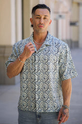 4093 - Mosaic Linen Button-Ups