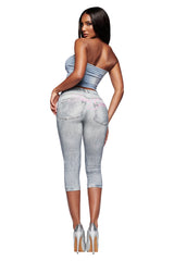 BLARE CAPRI - DENIM TROMPE L'OEIL