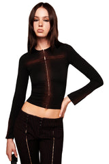 RONAN PANT - BLACK AND RED PINSTRIPE