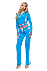 BLARE STRIPED TRACKPANT - SKY BLUE