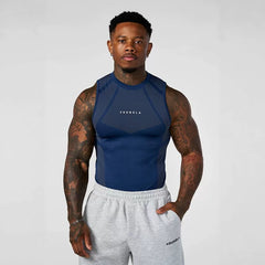 New American trendy brand YOUNG LA sports running fitness sleeveless vest printed breathable quick drying tight top