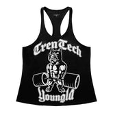 New American Fitness Training I-shaped Tank Top for Men's Sports Hurdles Sleeveless Casual Loose Running Shoulder Tank Top
