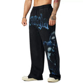 American style trendy YOONGLA fitness straight leg pants, European and American jogging casual wide leg looped cotton loose pants