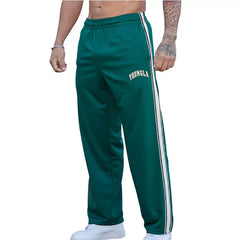 European and American trendy brand Youngla pants color blocked sports fitness straight leg pants men's striped sweatpants cross-border foreign trade