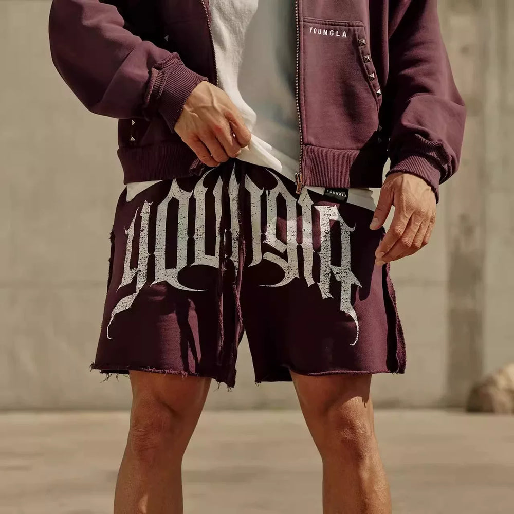 European and American trendy brand YOUNG LA casual shorts men's cotton trendy versatile fitness jogging sports basketball shorts