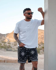 Summer New Retro American Cashew Flower Shorts for Men and Women's Fitness Running Sports Basketball Pants Over Knee Quarters