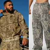 Autumn and winter new camouflage YoungLa sports suit fitness hoodie men's running casual top set cross-border foreign trade