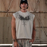 American fashion brand YOUNG LA fitness loose vest for runners, leisure risks, cotton trendy sleeveless top