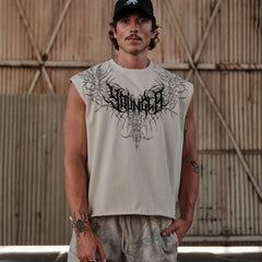 American fashion brand YOUNG LA fitness loose vest for runners, leisure risks, cotton trendy sleeveless top