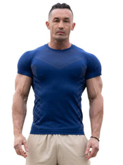 European and American trendy brand Youngla fitness clothes, sports t-shirts, high elasticity training muscle tight fitting clothes, men's short sleeves, cross-border foreign trade