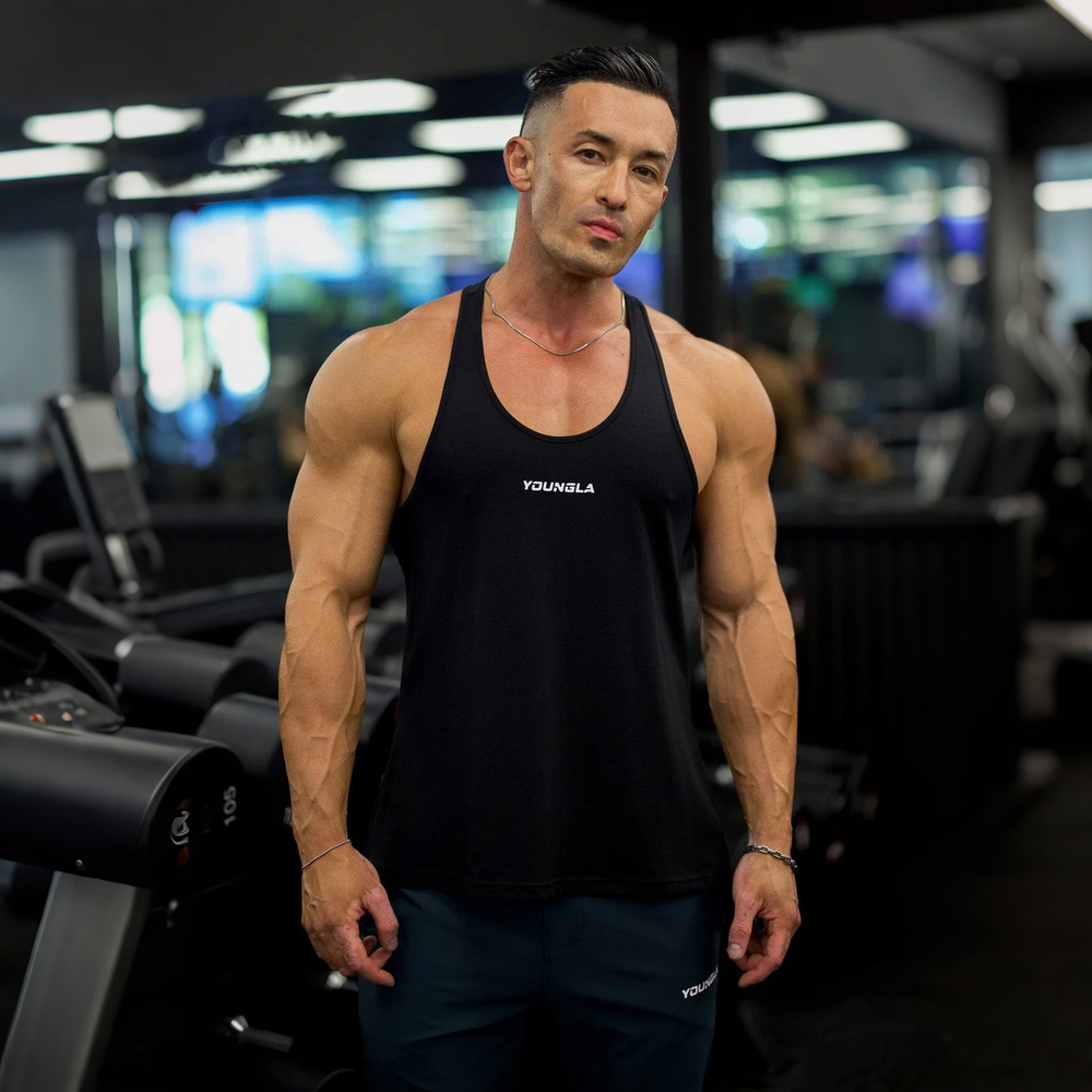 New American fashion brand YOUNG LA casual breathable iron tank top for running, sports, fitness training, sleeveless top
