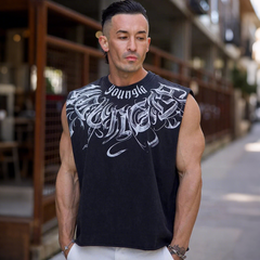 Cross border foreign trade, European and American trendy brand YOONGLA, jogging and fitness vest, fashionable and casual trend sleeveless T-shirt