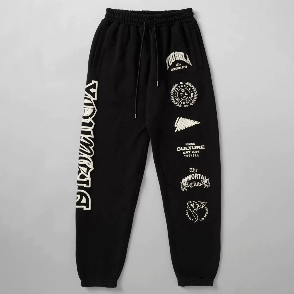 Cross-border foreign trade European and American trendy brand youngLa sports trousers American muscle fitness exercise casual foot trousers
