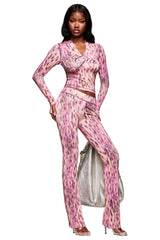 BLARE TRACKPANT - PINK BLURRED CHEETAH