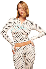 BLARE TRACKPANT - CREAM POLKA DOT