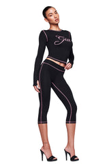 BLARE LONG SLEEVE TOP - BLACK