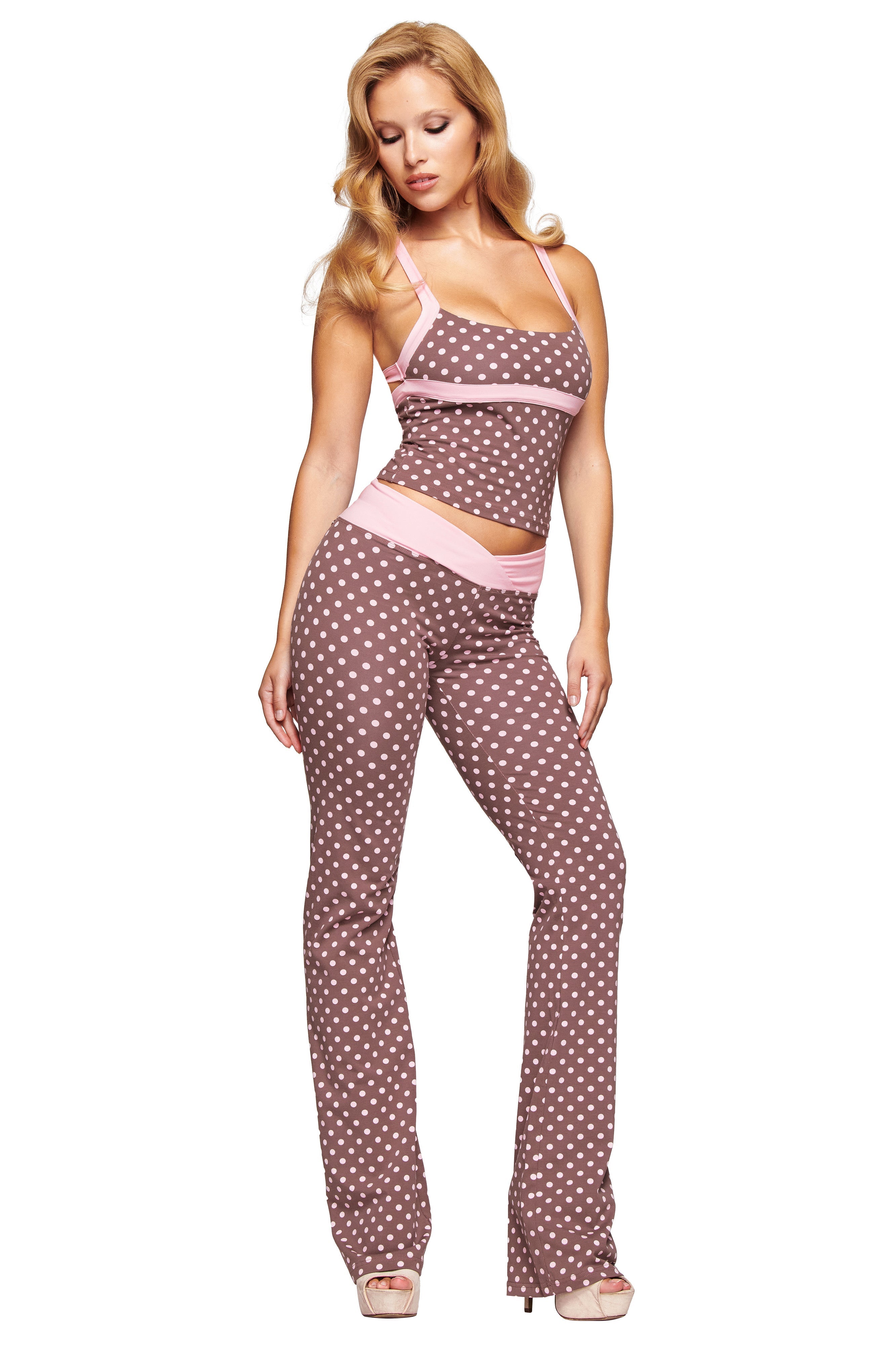 BLARE HALTER STRAP TOP - PINK CHOCOLATE