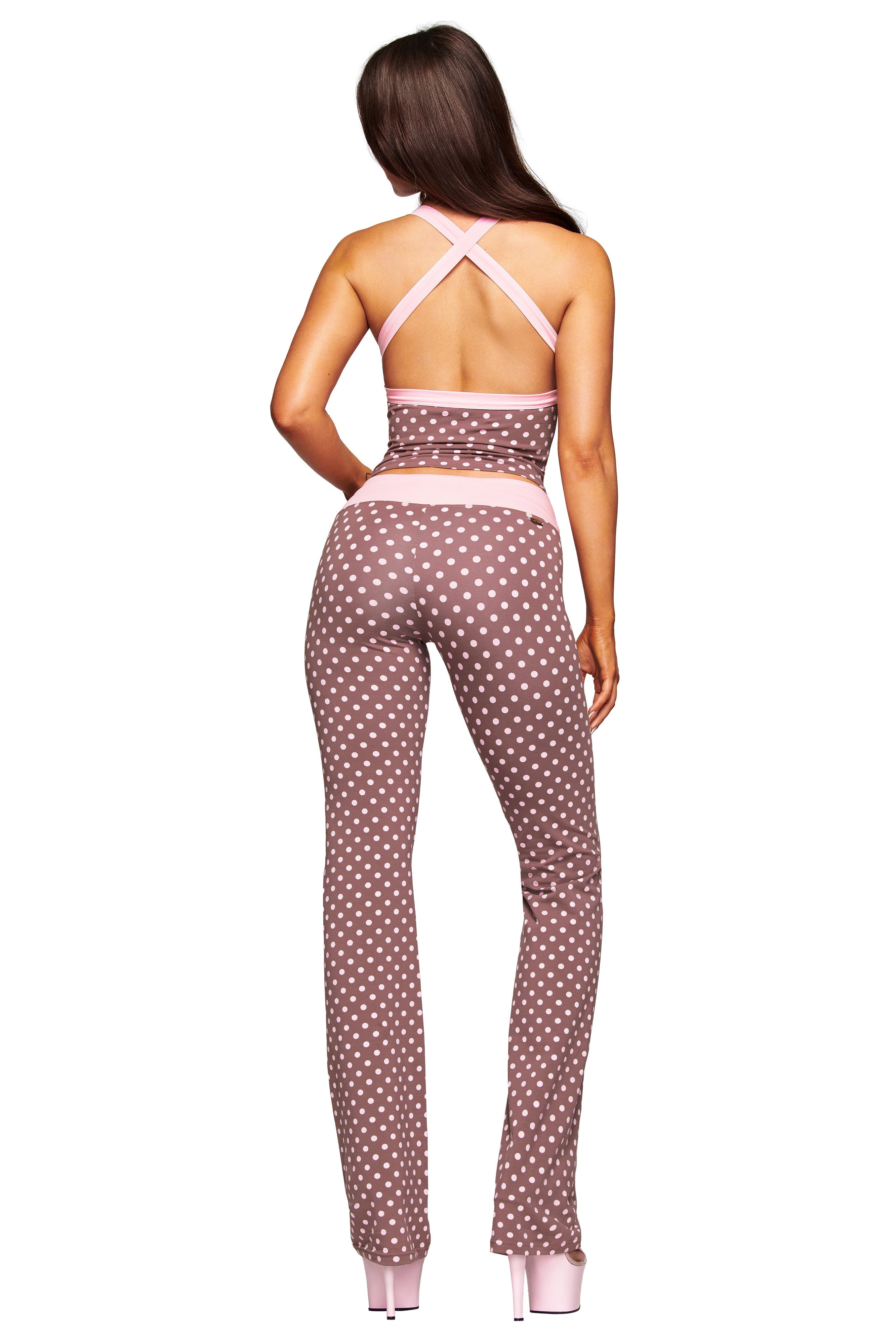 BLARE HALTER STRAP TOP - PINK CHOCOLATE