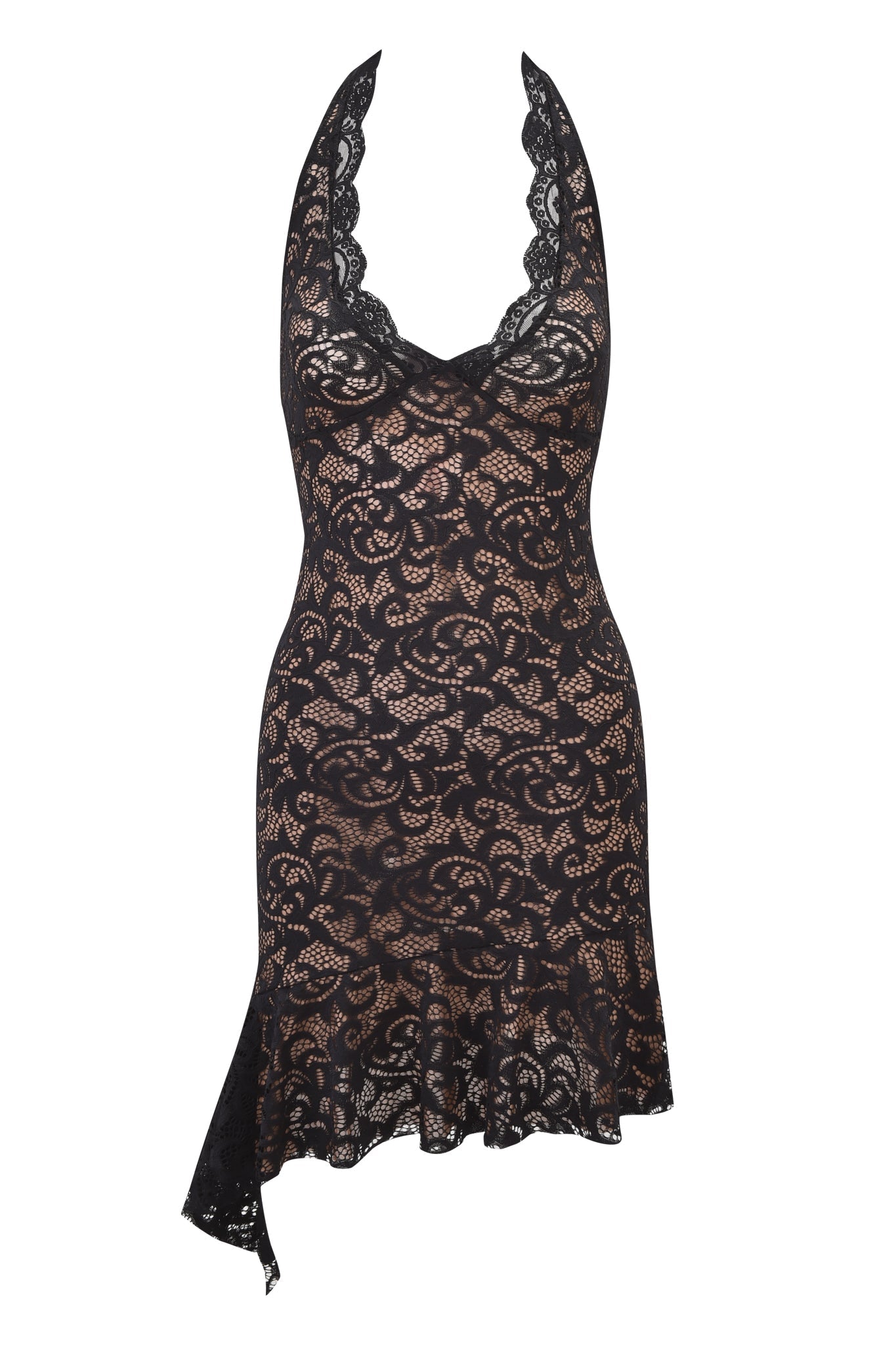 GEMMA HALTER MINI DRESS - BLACK