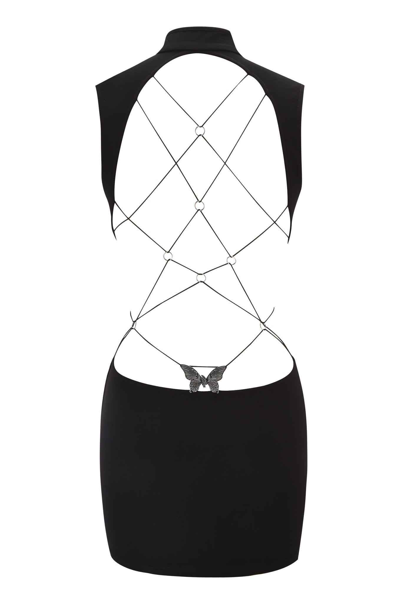 LARISA BACKLESS STRAP MINI DRESS - BLACK