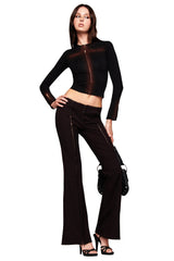 RONAN PANT - BLACK AND RED PINSTRIPE