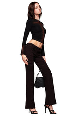 RONAN PANT - BLACK AND RED PINSTRIPE