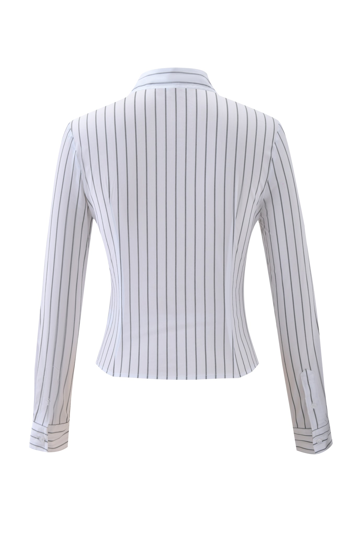 MONICA PINSTRIPE SHIRT - WHITE BLACK STRIPE