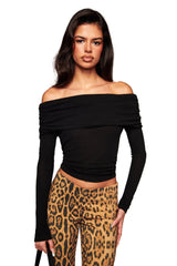 VEYRA LONG SLEEVE TOP - BLACK