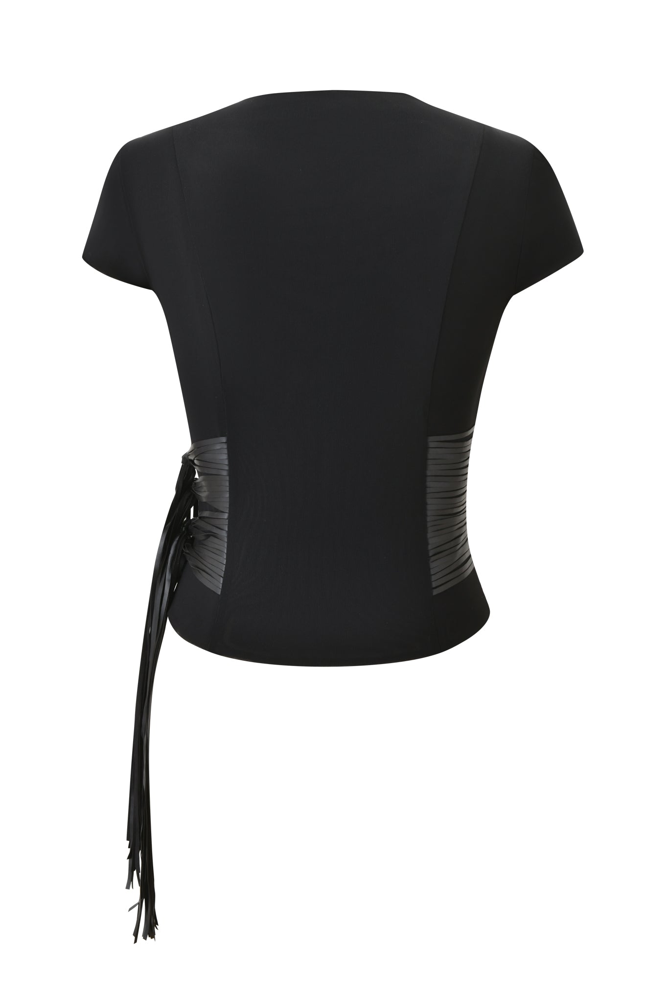ISELDA FRINGE TOP - BLACK