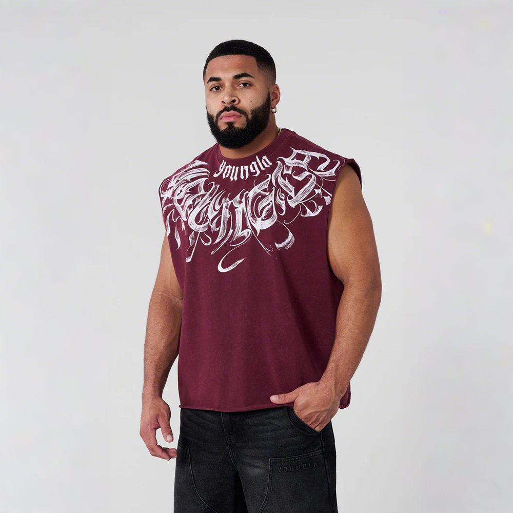 Cross border foreign trade, European and American trendy brand YOONGLA, jogging and fitness vest, fashionable and casual trend sleeveless T-shirt