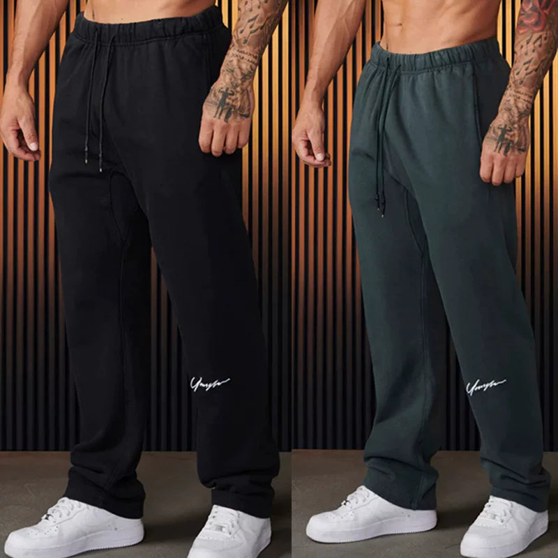 Autumn and winter European and American YoungLa sports fitness suit men's casual hooded sweatshirt and pants two-piece set cross-border foreign trade