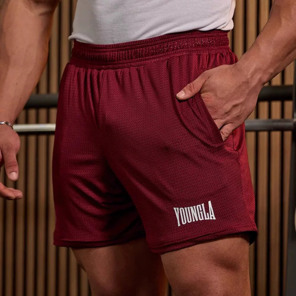 European and American trendy brand YOUNG LA casual shorts, American fitness training sports breathable quick drying three-point basketball shorts