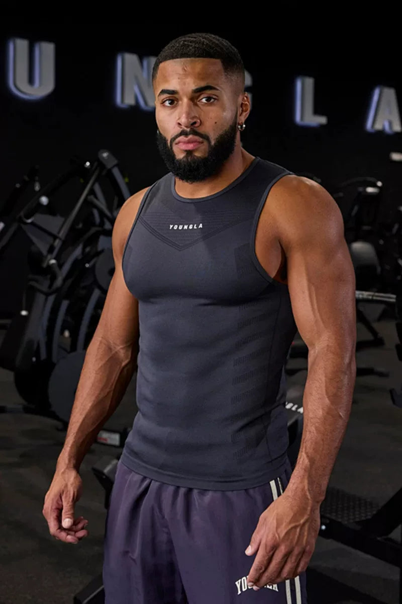 2024 Summer New YONGLA Fitness Tank Top, Casual Running, Printed Sports Sleeveless T-shirt, Cross border Foreign Trade