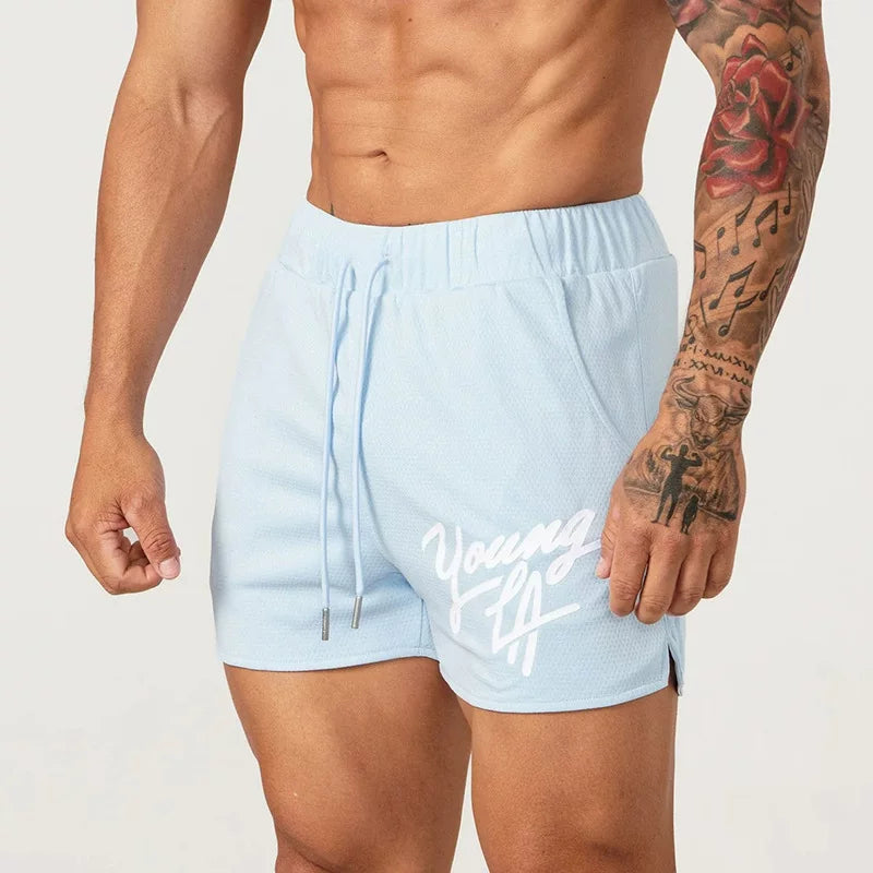 American fashion brand Y0UNGLA shorts for foreign trade summer new trend fitness running sports basketball pants quarter pants