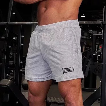 European and American trendy brand YOUNG LA casual shorts, American fitness training sports breathable quick drying three-point basketball shorts