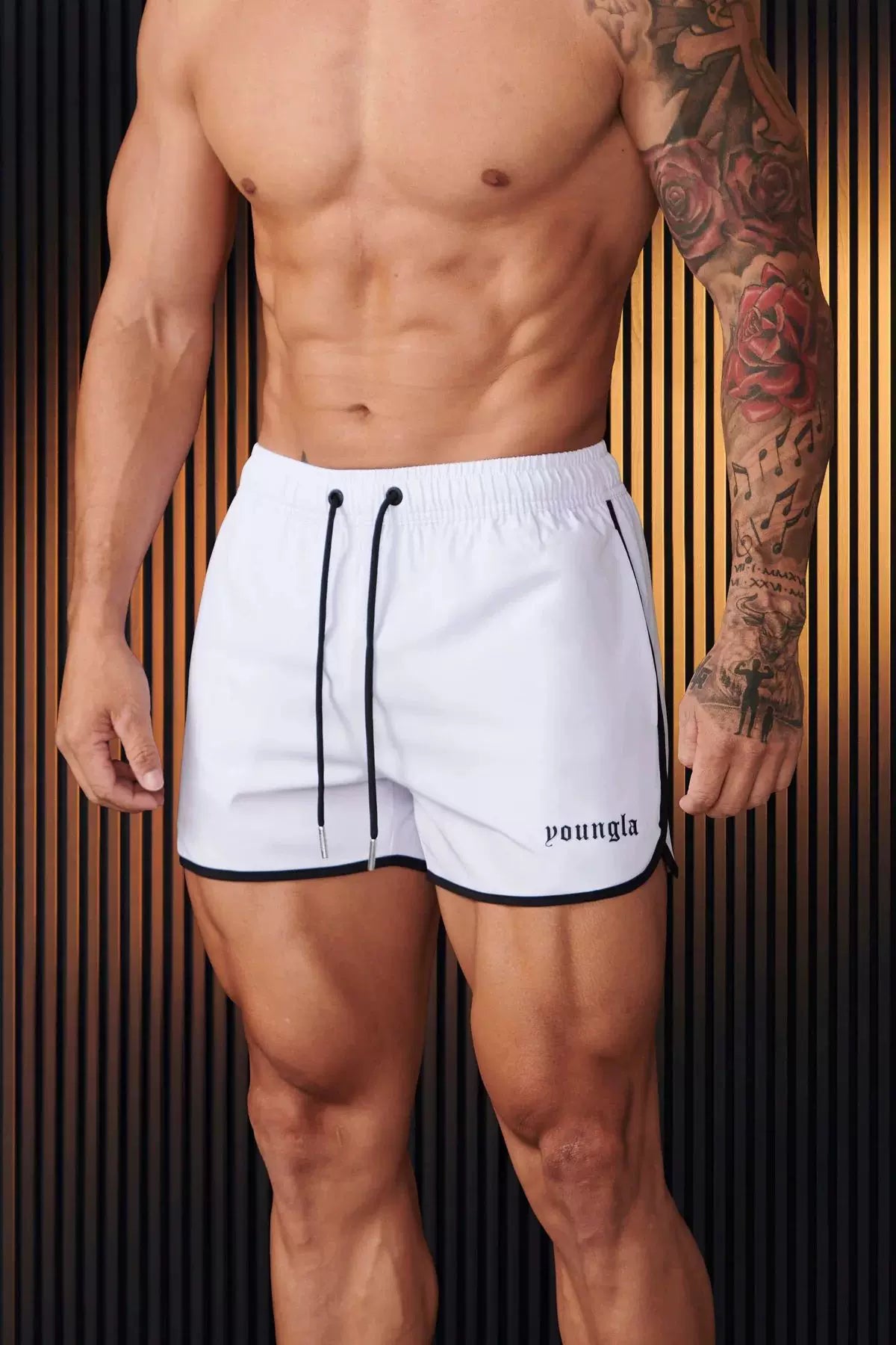New American trendy brand YOUNG LA fitness shorts for runners, quick drying breathable running basketball shorts for men