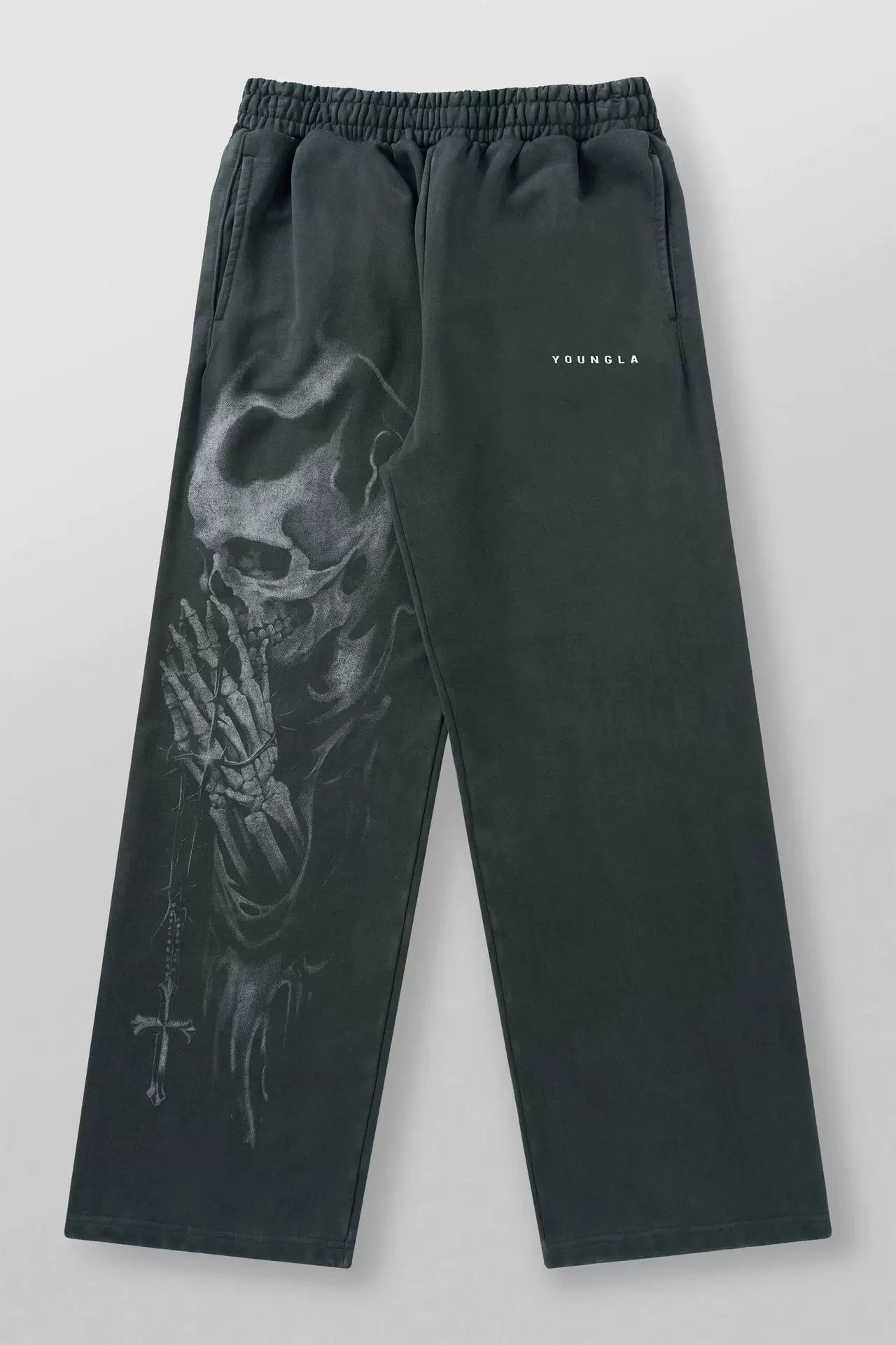 New American High Street Retro Hip Hop YOUNG LA Men's Fitness Sports Pants European and American Trendy Brand Casual Straight Pants