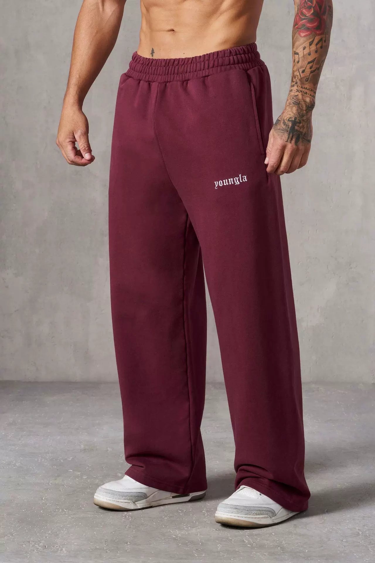 European and American fashion brand YOUNG LA men's straight leg sports pants, American jogging and fitness training embroidery casual long pants (2)