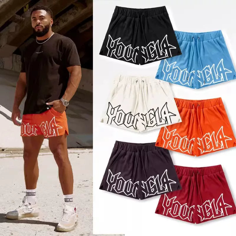Summer New American Trendy Brand YoungLa Fitness Running Shorts Casual Basketball Shorts Cross border Foreign Trade