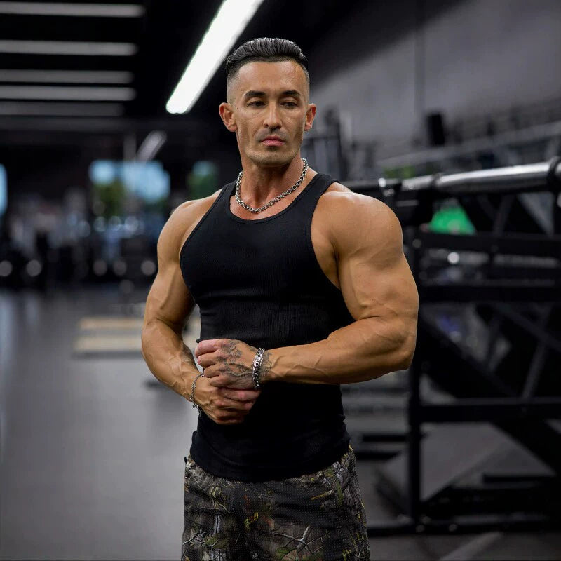 American trendy brand YOONGLA fitness vest for runners, men's quick drying, breathable, elastic training sleeveless top