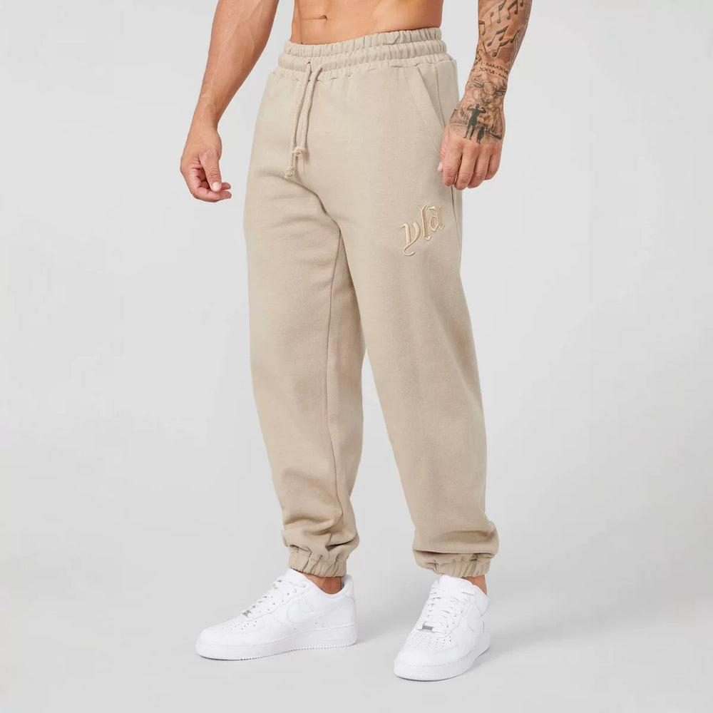 Autumn and winter new YoungLa men's jogging pants, heavyweight looped embroidery pants, fitness binding pants, sanitary pants