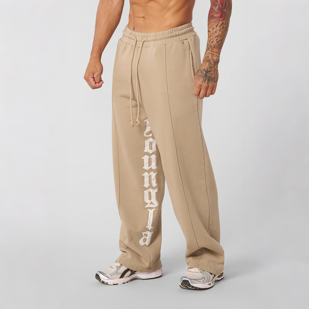 European and American trendy brand YOUNG LA sports printed fitness pants for men's training, running, drawstring, casual straight leg pants