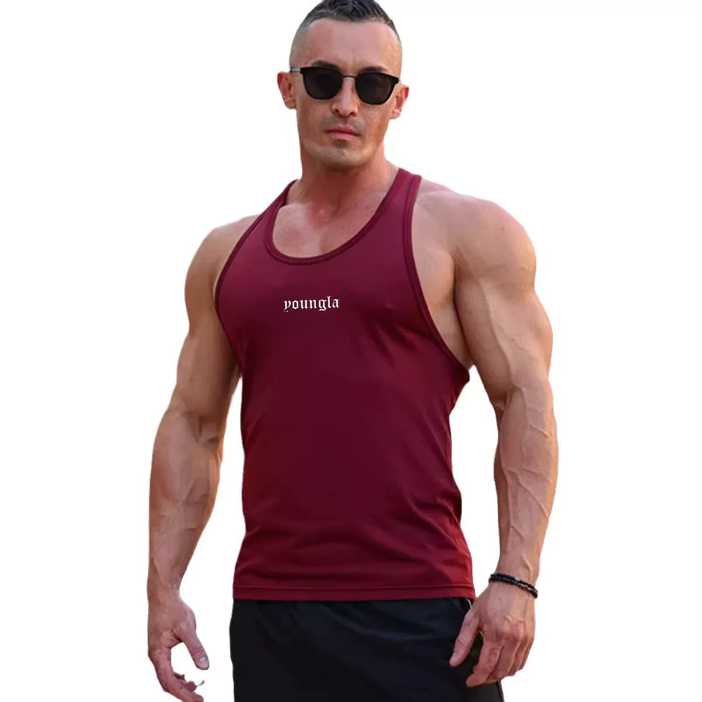 New summer running sleeveless vest, casual, breathable, elastic, muscle fitness, iron top, cross-border foreign trade