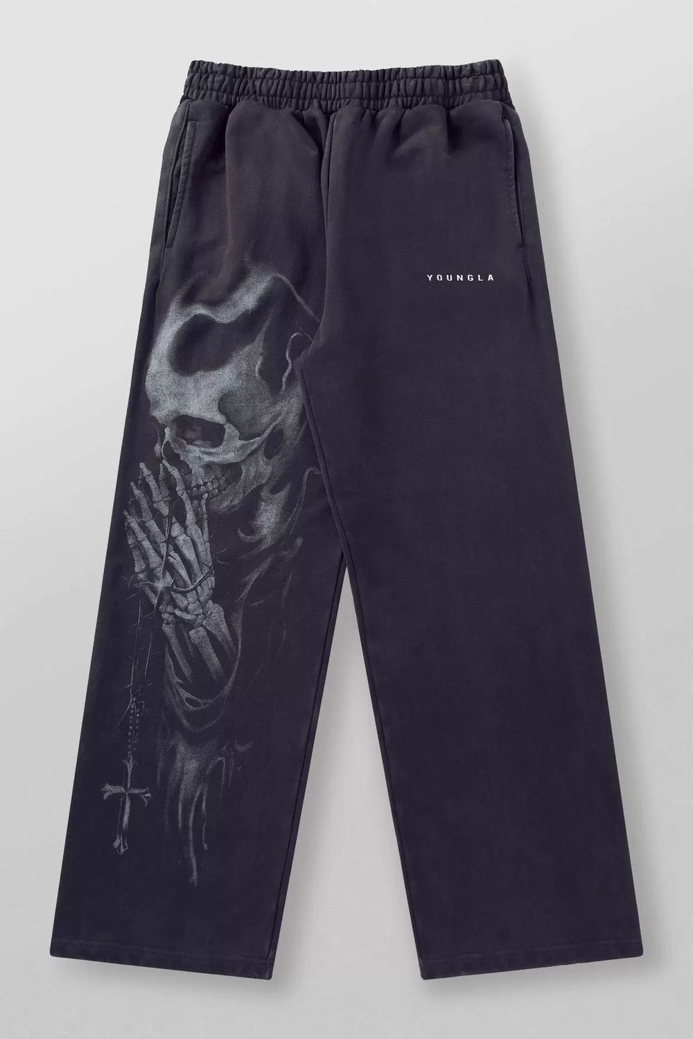 New American High Street Retro Hip Hop YOUNG LA Men's Fitness Sports Pants European and American Trendy Brand Casual Straight Pants