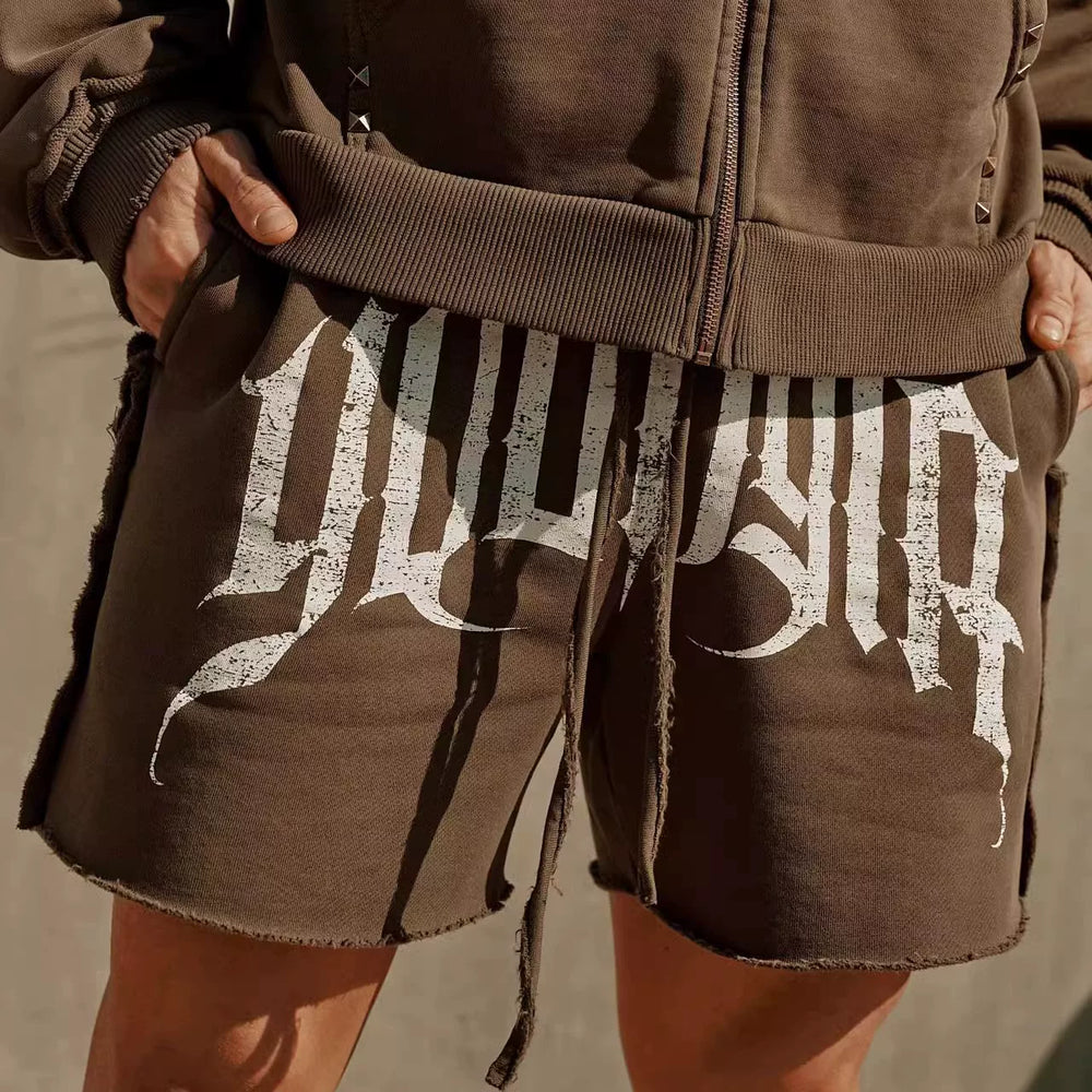 European and American trendy brand YOUNG LA casual shorts men's cotton trendy versatile fitness jogging sports basketball shorts