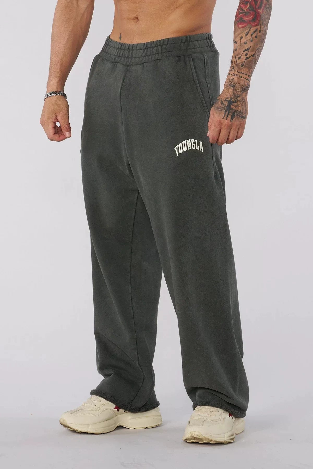 European and American new trendy brand YOUNG LA, slow runners, sports straight leg pants, casual fitness training, loose pants for men