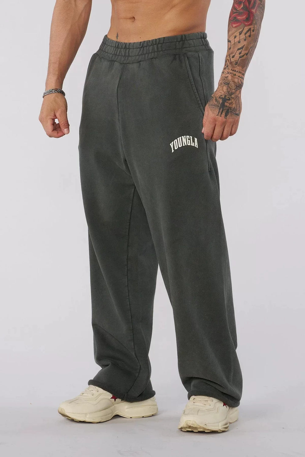 European and American new trendy brand YOUNG LA, slow runners, sports straight leg pants, casual fitness training, loose pants for men
