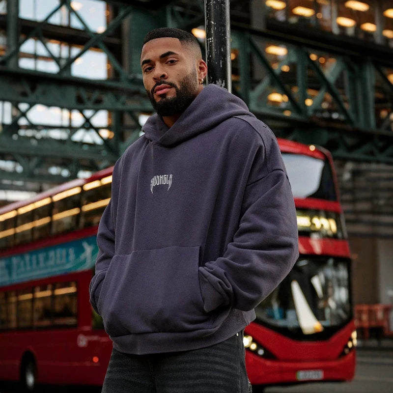 Autumn and winter new American fashion brand YOUNG LA sports hooded sweatshirt men's looped cotton jogging casual top jacket