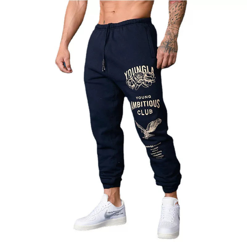 Autumn and Winter New American Men's Health Pants, European and American YOUNG LA Long Style Sports, Leisure, Fitness, Training, Legged Pants