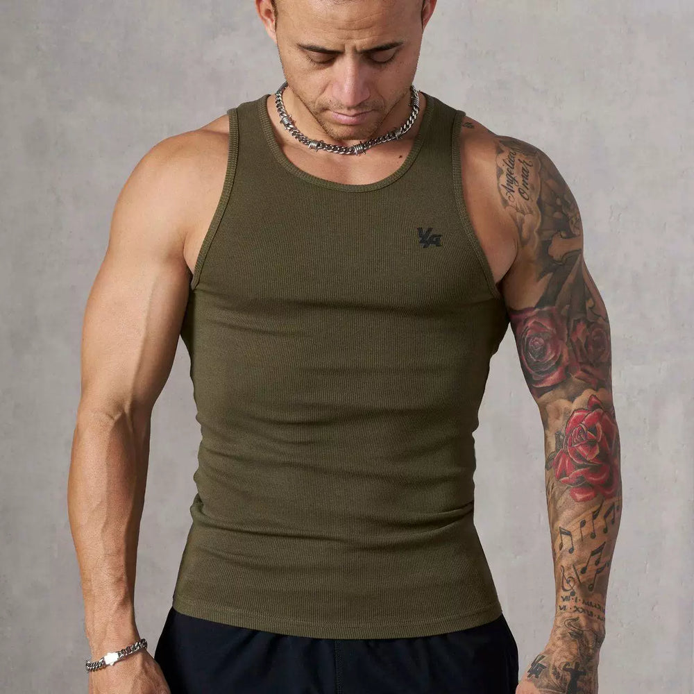 European and American trendy brand YOUNG LA new knitted ice silk ribbed sports fitness vest, running basketball training top
